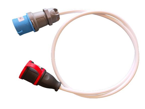 Karavan Enerji Kablosu 3/16A Fiş + Kauçuk Uzatma Priz (1,2 m)