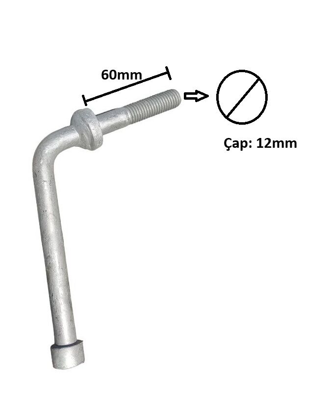 Karavan Destek Tekeri Kelepçe Sıkma Kolu (48 mm direk)