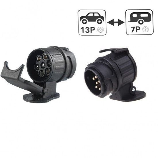 Karavan/Römork elektrik bağlantısı adaptörü: 13 pin'den 7 pin'e dönüştürücü