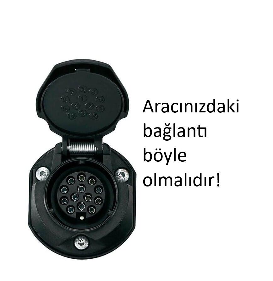 Karavan/Römork elektrik bağlantısı adaptörü: 13 pin'den 7 pin'e dönüştürücü