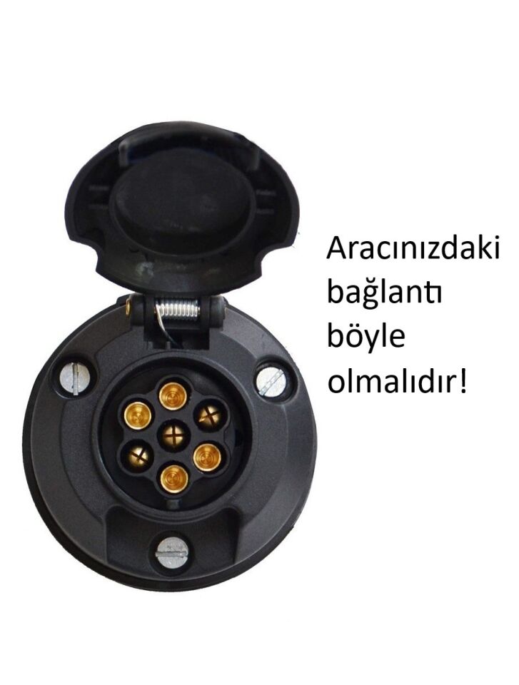 Karavan/Römork elektrik bağlantısı adaptörü: 7 pin'den 13 pin'e dönüştürücü