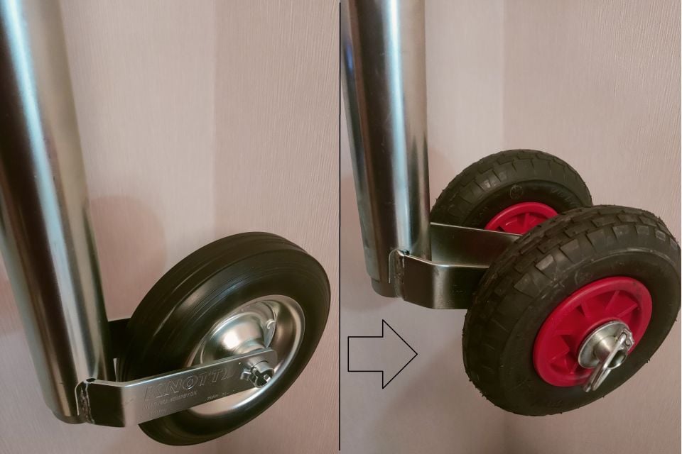 Karavan/Romörk pilot tekeri çift tekere dönüştürme seti